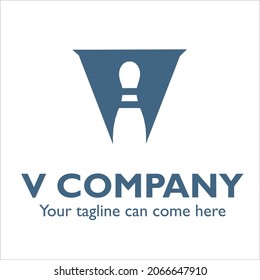 V logo design on Sport theme