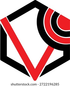 Diseño del logotipo de V. Icono de polígono V Vector