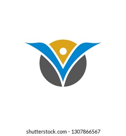 V logo design, simple and modern