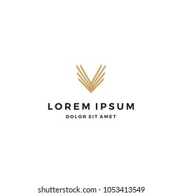 Plantilla de diseño de logotipo V