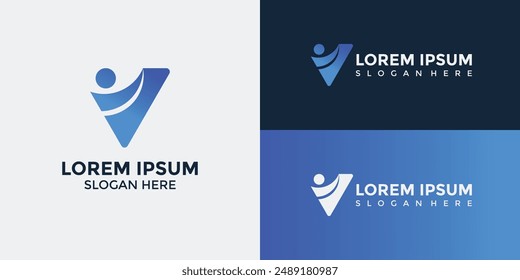 V Logo Design Template Vector Graphic Branding