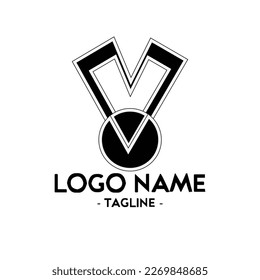V Logo-Design. Vektorgrafik.
Buchstabe V mit Kreisdesign