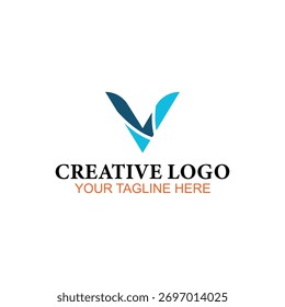 Diseño del logotipo de V, logotipo del Vector, diseño del logotipo de la ilustración