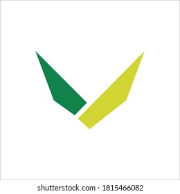 Signo vectorial de diseño de logotipo V