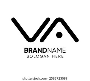 V A logo design vector template