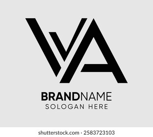 V A logo design vector template