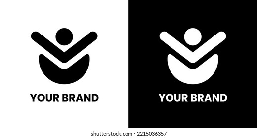 V logo for electronic brand identity design modern minimalist elegant simple creative idea