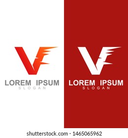 V logo, fast letter v logo design illustration, delivery express