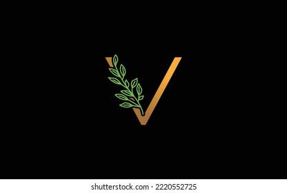 V logo floral vector for identity company. initial letter nature template vector illustration for your brand.