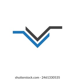 V Logo Hexagon illustration Icon Vector Template