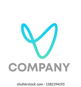 v logo icon design template sign