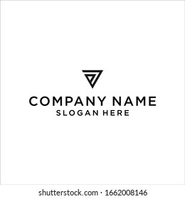 v logo icon design vector