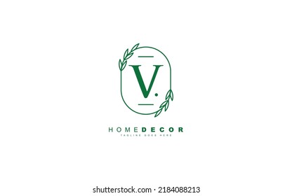 V logo leaf for identity. nature template vector illustration for your brand.