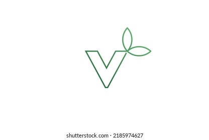 Hoja del logotipo V para identidad. ilustración vectorial de plantilla de naturaleza para su marca.