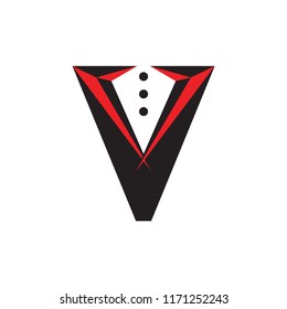 V logo letter with  collar
