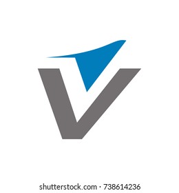 V logo letter design template vector