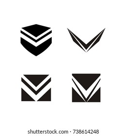 V logo letter design template vector