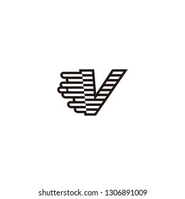 V Logo Letter Speed Designs Template