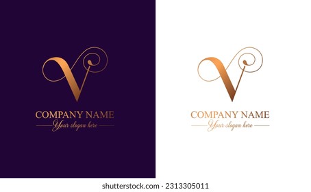V logo. V letter logo template elements. personal monogram. Vector elegant logo. letter V logo design letter V luxurious