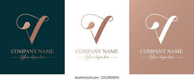 V logo. V letter logo template elements. personal monogram. Vector elegant logo. letter V logo design letter V luxurious