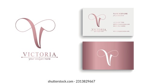 Logo de V. Elementos de plantilla de logotipo de letra V. monograma personal. Logo elegante del vector. letra V logotipo letra de diseño V lujoso