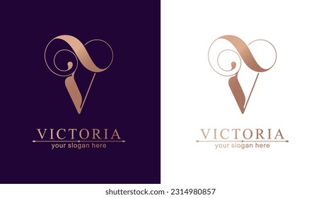 V Logo. V Buchstaben Logo-Vorlagenelemente. persönliches Monogramm. Elegantes Vektorlogo. Buchstabe V Design-Brief V luxuriös