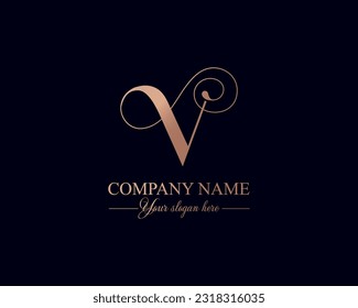 V logo. V letter logo template elements. personal monogram. Vector elegant logo. letter V logo design letter V luxurious