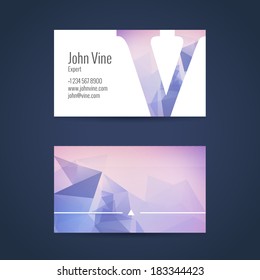 v logo letter triangle business card template with modern triangle pattern letter v v logo letter triangle white star texture conceptual background scene glass performance fashionable empty marketing
