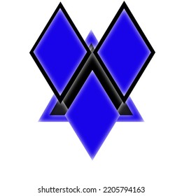 V logo with a mix of blue and black
