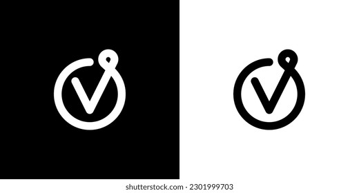 Logotipo V, Monograma V, Logotipo inicial V, Logotipo de letra V, Icono, vector