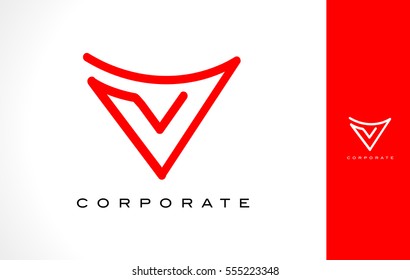 V Logo Monogram Letter V Simple Stock Vector (Royalty Free) 555223348 ...