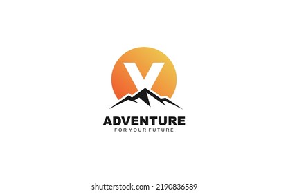 V logo mountain for identity. letter template vector illustration for your brand.