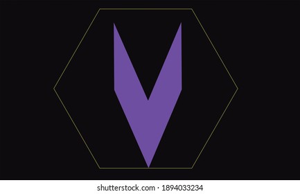v LOGO IN PURPLE WITH BLACK IN BACKGROUND
