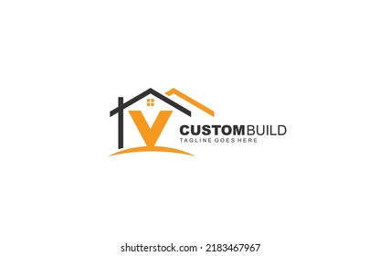 V logo real estate for branding company. construction template vector illustration for your brand.