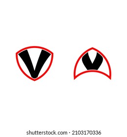 v logo with security Shaine for t-shirt, v brand logo, v business logo, and so on.
