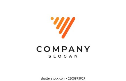 Logotipo V - Diseño del logotipo del vector de la compañía de letras simples V