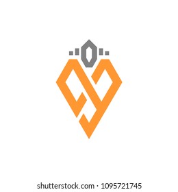 v logo template