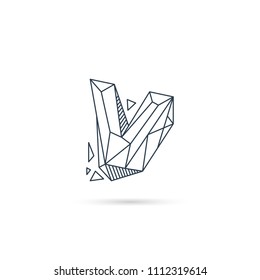 v logo template for gem stone vector illustration graphic design download