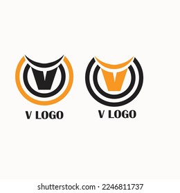 v logo template vector design