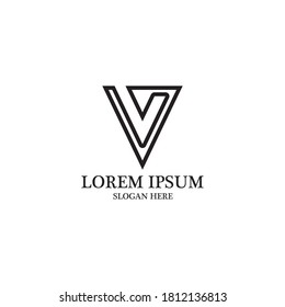 V Logo-Vorlage, Vektorsymbol