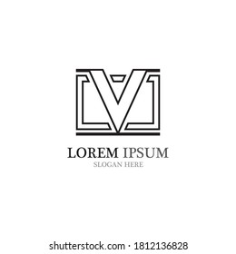 V Logo Template vector icon illustration