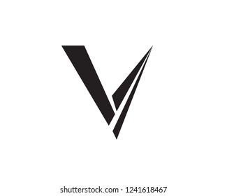 V logo vector black
