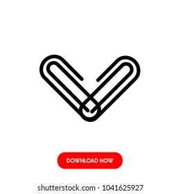 V logo. Vector illustration.Heart style 