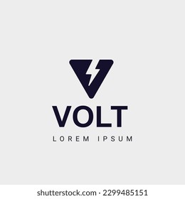 V logo, Volt logo, energy vector for identity company. initial letter thunder template vector illustration for your brand