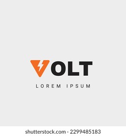 V logo, Volt logo, energy vector for identity company. initial letter thunder template vector illustration for your brand