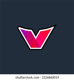 V logos colorfull geometric logo
