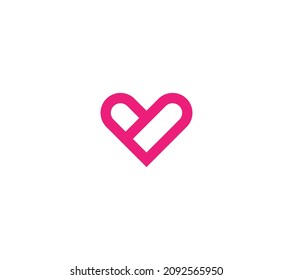 V Love Logo Design Abstract Signs Symbols Initials Letter Typhography Monogram