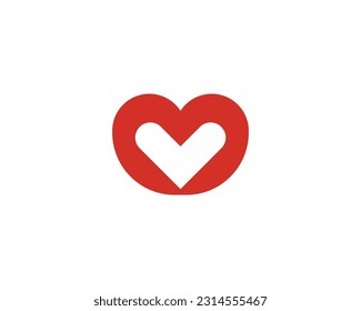 V Love logo design vector template