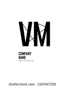 V M Initial abstract logo vector template