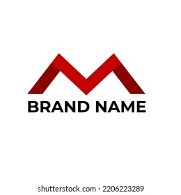 V and M initials modern logo design vector